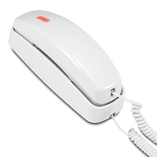 AT&T TRIMLINE 213 Corded Home Phone with Extra Big Buttons & Visual Ringer. No AC Power Required, Improved Easy-Wall-Mount, Lighted Keypad, 10 Speed Dial Keys, Volume Control, Senior Friendly. White