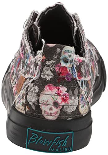 Blowfish Malibu Women's Play Sneaker, Charcoal Sugar Skull Print, 7.5