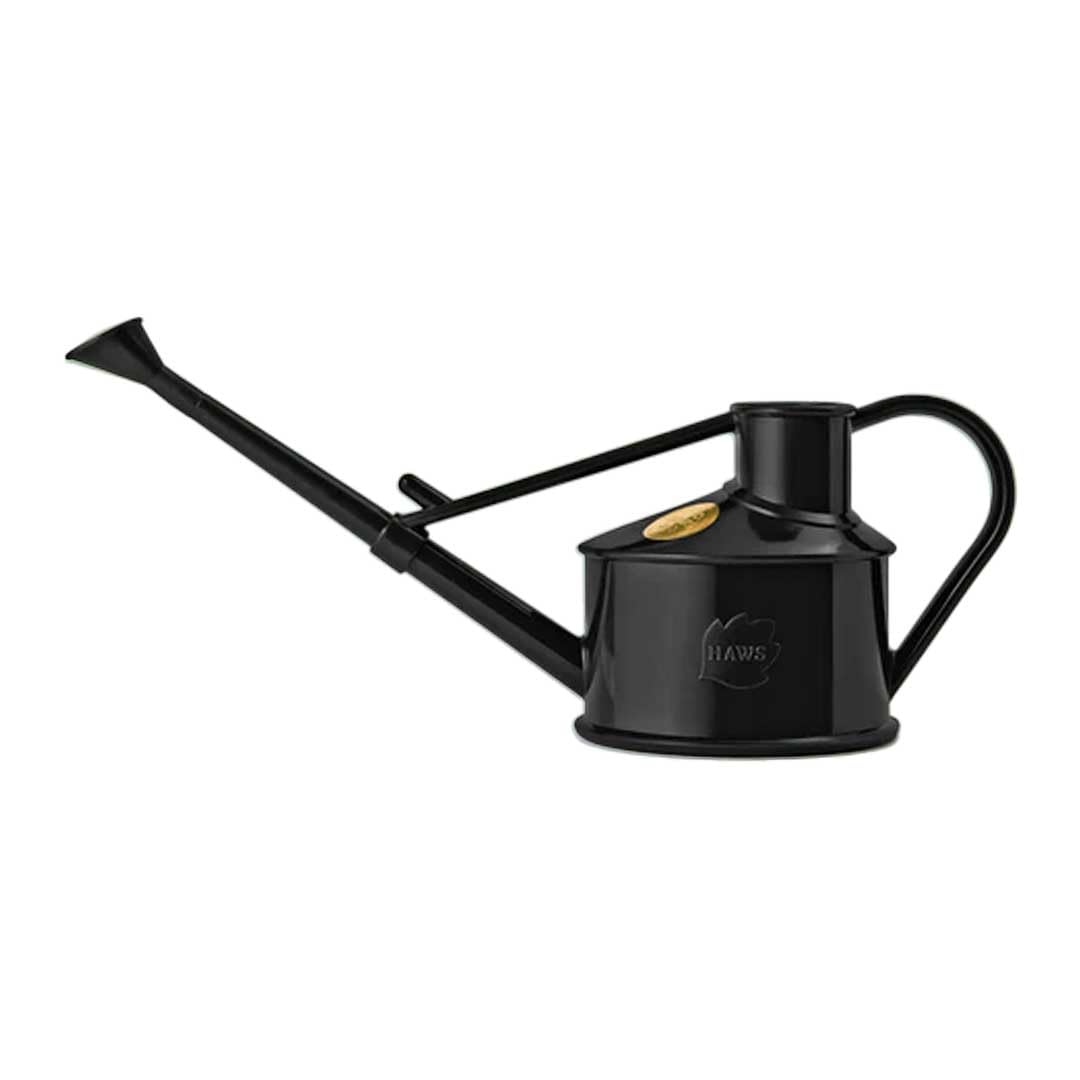 Indoor Plastic Watering Can | The HAWS Langley Sprinkler - One Pint | Pot Waterer | Fine Spray Rose | Recycled - Black