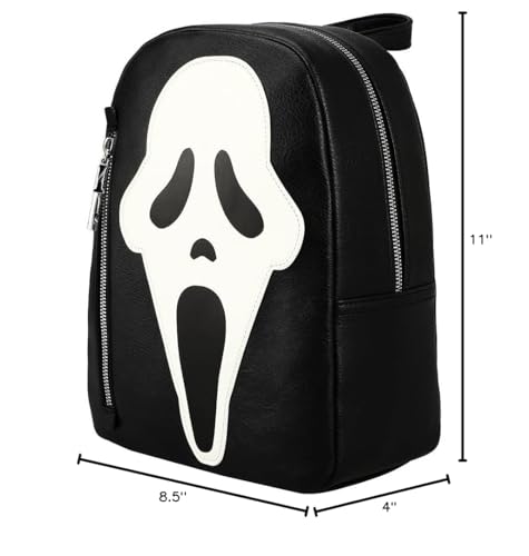 Bioworld Ghostface Glow in the Dark Horror Movie Character 11-inch Black Mini Backpack