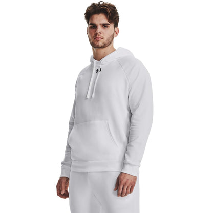 Under Armour Men's Rival Fleece Hoodie, (100) White / / Black, 4X-Large