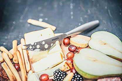 BOSKA Stainless Steel Cheese Knife - Copenhagen Nr.2 For All Types of Cheese - Multi-Functional Cheese Slicer - Handheld Slicer - Silver Non-Stick - Dishwasher Safe - For Kitchen Cooking