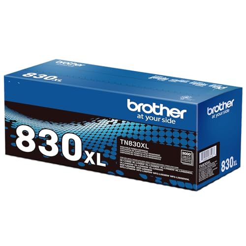 Brother Genuine TN830XL Black High Yield Printer Toner Cartridge - Print up to 3,000 Pages(1)