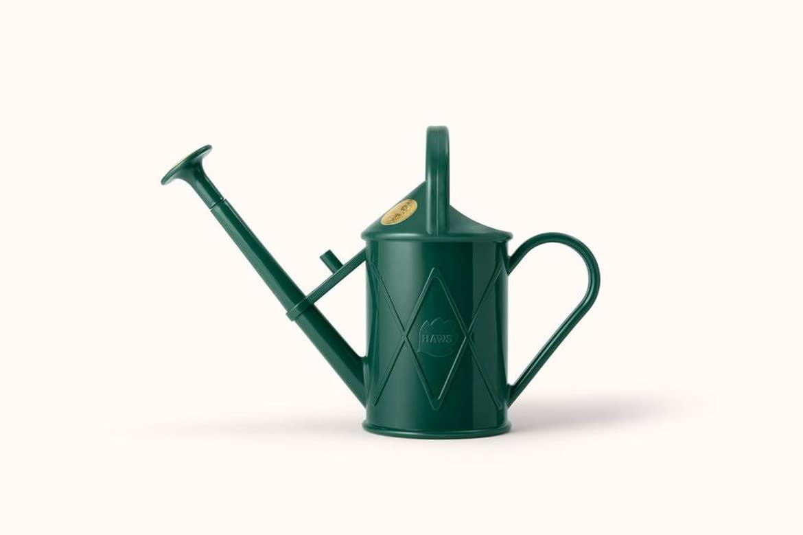 Indoor Plastic Watering Can | The HAWS The Bartley Burbler - Two Pint | Pot Waterer | Fine Spray Rose - Green