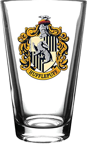 Harry Potter Pint Glass Set - Includes House Crests: Gryffindor, Slytherin, Hufflepuff, & Ravenclaw -16 oz. Capacity - Set of 4 Glasses