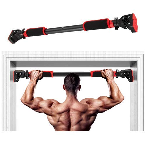 HARDYROAR Pull Up Bar - Safe Locking Home Doorway Chin Up Bar - No Screw Installation, Upper Body Workout, 29.5 to 37.5 Inches Adjustable Width