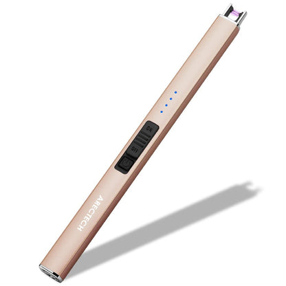 ARECTECH Electric Candle Lighter with Type-C Cable Birthday Gift for Man Women Wife Rechargeable Plasma Arc Lighters for Candle Camping Kitchen Stove Gold