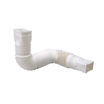 Amerimax White Flexible Downspout Extension Gutter Connector Rainwater Drainage
