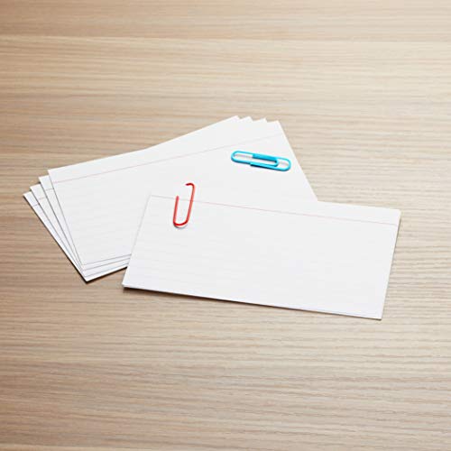 Amazon Basics Paper Flash Ruled Index Note Cards, Heavy Weight, White, 3 x 5 Inch Card, 300 Count, 100 Pack of 3