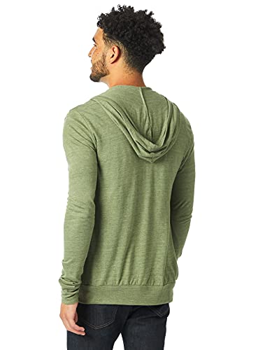 Alternative mens Eco Zip Hoodie Hooded Sweatshirt, Eco True Army Green, X-Small US