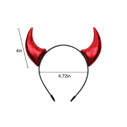 BPNHNA Red Devil Horns Headband Glitter Hairband Headpiece Halloween Dress Cosplay Costume Accessories