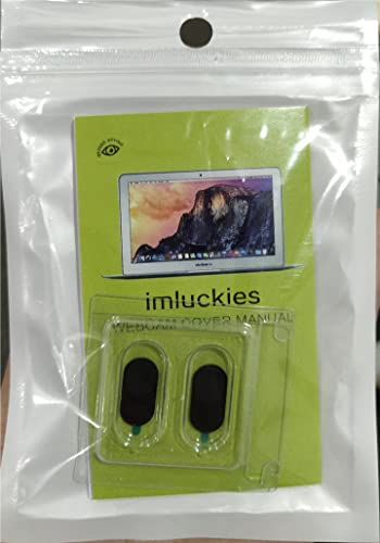 imluckies Laptop Camera Cover Slide, 0.023 inch Ultra-Thin Design, Invisible Design, Camera Cover, Physical Anti-Peeping, for Laptop Computer, MacBook Pro/Air iMac iPad Tablet [2 Pack Black]