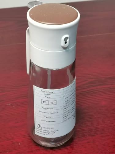 hoforife Glass Olive Oil Dispenser Bottle & Oil Sprayer Bottle 2 In 1 for Kitchen Cooking, Auto Flip Cap, 18oz White