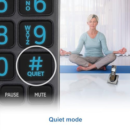 AT&T GL2101-2 DECT 6.0 2-Handset Cordless Home Phone with Call Block, Caller ID, Full-Duplex Handset Speakerphone, 2" White Backlit Display, Lighted Keypad (Graphite & Black)