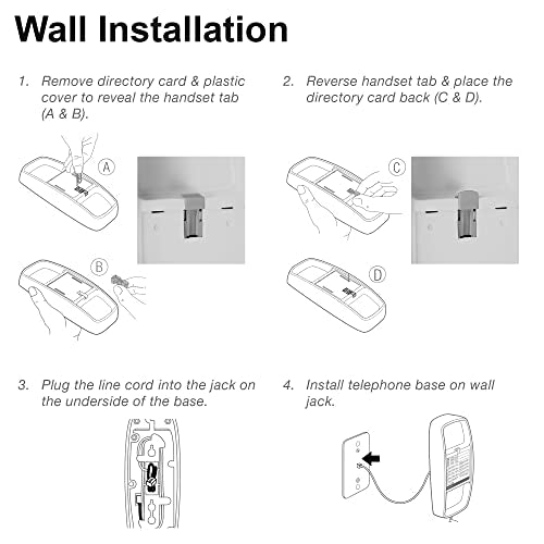 AT&T TRIMLINE 213 Corded Home Phone with Extra Big Buttons & Visual Ringer. No AC Power Required, Improved Easy-Wall-Mount, Lighted Keypad, 10 Speed Dial Keys, Volume Control, Senior Friendly. White