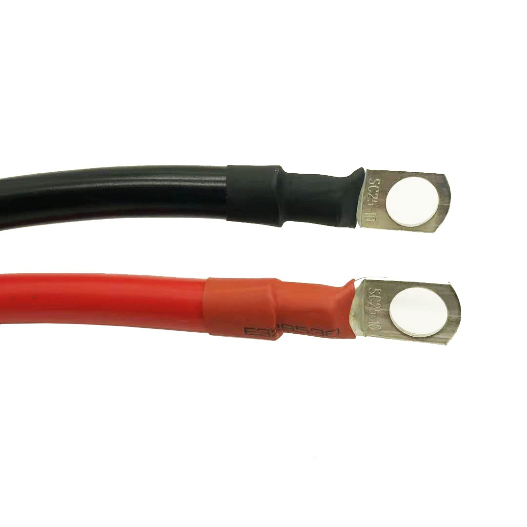 Battery Cable 6AWG 20 Inch Battery Power Inverter Cables Set with 3/8" Lugs Terminals 6Gauge x20in (1 Black & 1 Red) for Car Marine Solar ATV Lawn Mower RV Motorcycle (6AWG, 20-Inch)