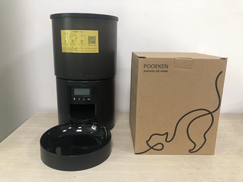 Automatic Cat Feeder Food Dispenser: 4L Timed Small Dog Dry Food Dispenser with 10s Voice - Distributeur Nourriture Chat Hund Programmable - Auto Pet Feeder with 1-6 Meals Per Day