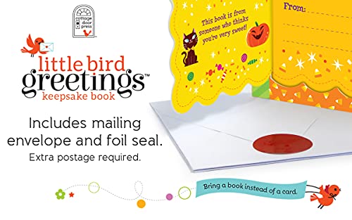 Baby's First Halloween Greeting Card Board Book (Includes Envelope and Foil Sticker) For Newborns, 0-12 Months (Little Bird Greetings Keepsake Book)