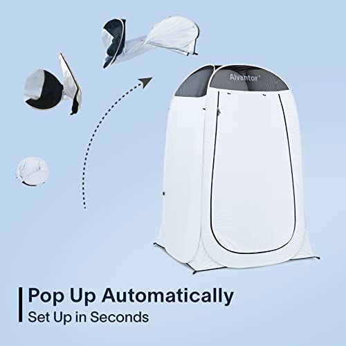 Alvantor Shower Tent Portable Changing Room, Outdoor Toilet, Pop Up Shelter for Privacy, Dressing Room, and Shelter - Teflon-Coated Fabric, Patent Pending 4'x 4'x 7'