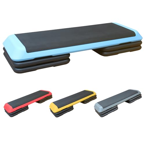 ICSPOID 43'' Aerobic Stepper, 4-6-8in Height-Adjustable Exercise Workout Step Platform with 4 Detachable Risers for Home Gym Workout & Training