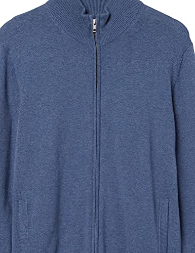 Amazon Essentials Men's Full-Zip Cotton Sweater, Blue Heather, XX-Large