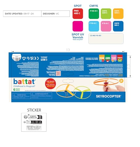 Battat – Flying Disc Toy – 2 Launchers & 4 Discs – Helicopter Playset – Outdoor Toys For Summer – 3+ Years– Skyrocopter