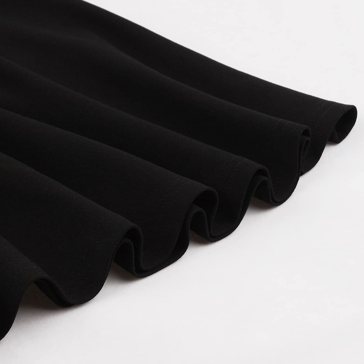 Women Peter Pan Collar Bell Sleeve Vintage 1950s Cocktail Swing Dress Keyhole Mesh Sheer Gothic Mini Dress Panel Vintage Flared A-line Prom Dress Wedding Evening Party Goth Dress Black-Bell Sleeve S