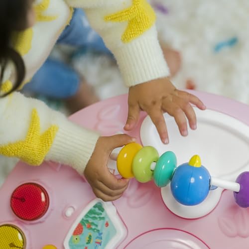 Bright Starts Around We Go 2-in-1 Baby Walker, Discovery Activity Center and Table, Tropic Coral, Ages 6 Months+