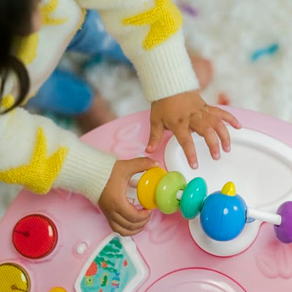 Bright Starts Around We Go 2-in-1 Baby Walker, Discovery Activity Center and Table, Tropic Coral, Ages 6 Months+