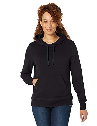 Amazon Essentials Women's Regular-Fit Fleece Pullover Hoodie (Available in Plus Size), Black, Large
