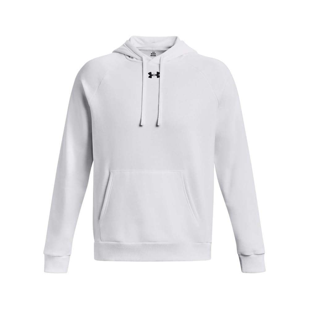 Under Armour Men's Rival Fleece Hoodie, (100) White / / Black, 4X-Large