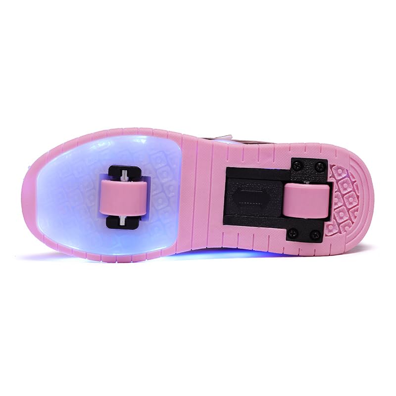 HOVERKICKES LED Roller Skate Shoes for Kids Boys Girls Light Up Roller Sneakers with Detachable Wheels Rechargeable Flashing Wheeled Shoes