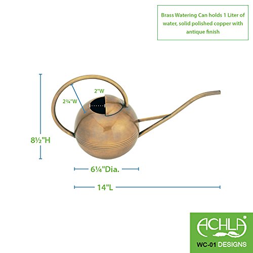 Achla WC-01 Designs Watering Can, 1L, Brass