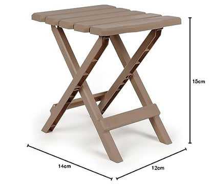 Camco 21045 Small Quick-Folding Adirondack Table, Plastic, Taupe