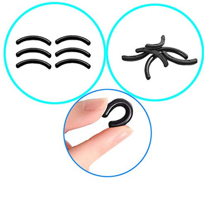 20pcs Universal Soft Silicone Eyelash Curler Replacement Pads Refill Pads for Eyelash Curler - Black
