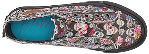 Blowfish Malibu Women's Play Sneaker, Charcoal Sugar Skull Print, 7.5