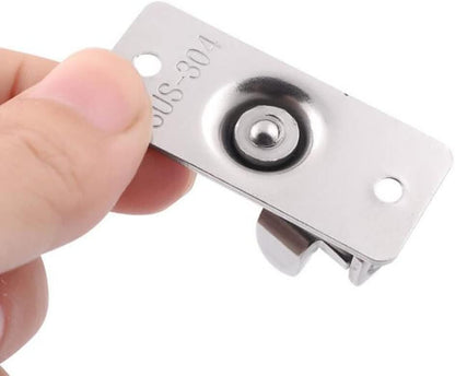 90 Degree Right Angle Door Lock Buckle Safety Door Lock Bolt, Stainless Steel Door Latch for Wooden Fences, Doors, Windows, Safety Sliding Door Latch… (Silver)