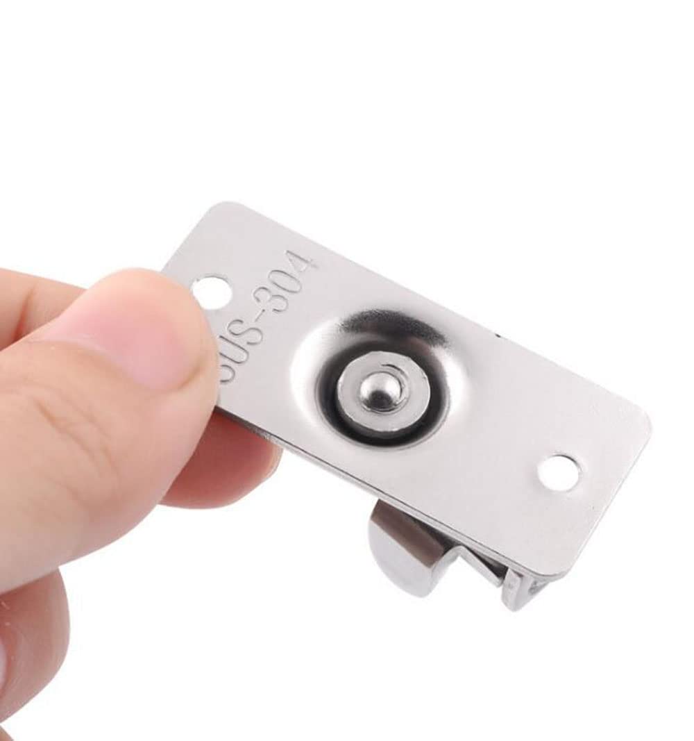 90 Degree Right Angle Door Lock Buckle Safety Door Lock Bolt, Stainless Steel Door Latch for Wooden Fences, Doors, Windows, Safety Sliding Door Latch… (Silver)