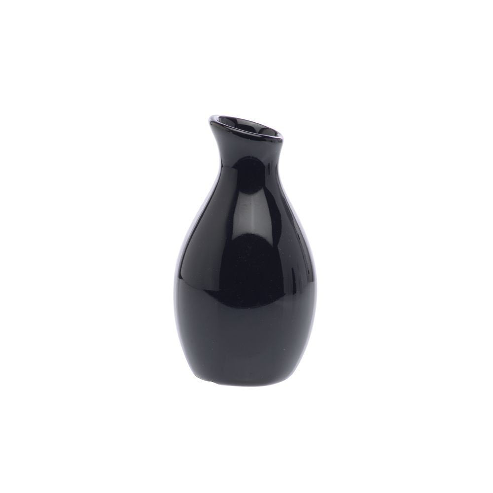 American METALCRAFT, Inc. BVJGB5, 2 1/8" Diameter x 3-7/8” High Ceramic Jug Vase, Black, 1 Count (Pack of 1)