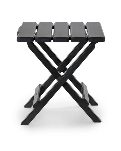 Camco 51881 Adirondack Portable Outdoor Folding Side Table, Perfect for The Beach, Camping, Picnics, Cookouts & More, Weatherproof & Rust Resistant - Charcoal