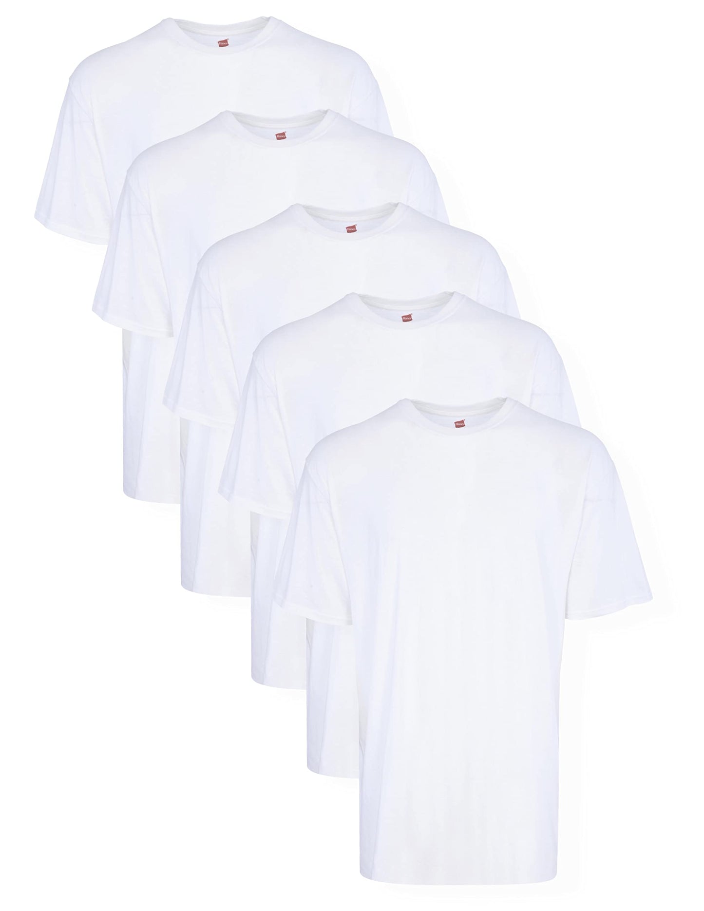Hanes Men’s Tall 100% Cotton Crew Neck Undershirts, Tagless, Ultra Comfort, 3X-Large Tall, White - 5 Pack