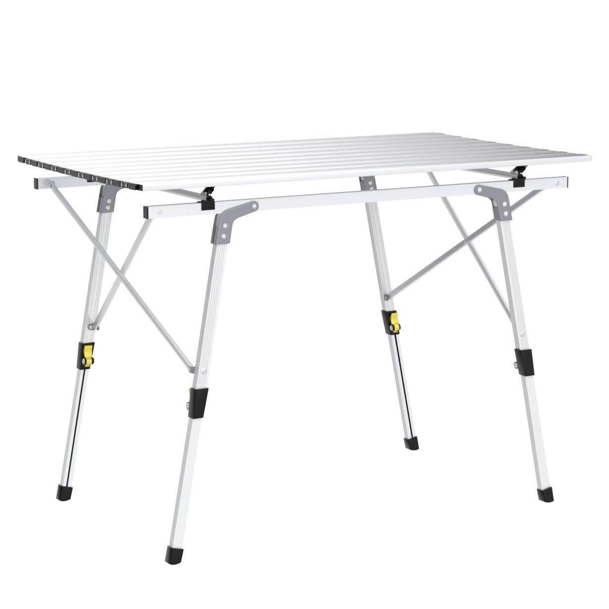CampLand Aluminum Table Height Adjustable Folding Table Camping Outdoor Lightweight for Camping, Beach, Backyards, BBQ, Party