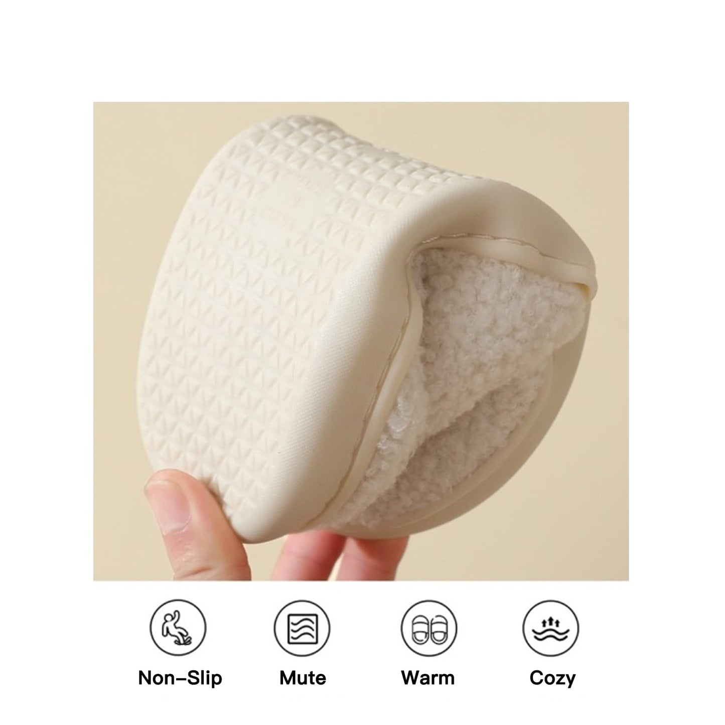 Bear Slippers for Women White Teddy Bear Slipper Indoor and Outdoor fluffy Cartoon Indoor Warm Fleece Shoe Winter Soft Cozy Home Non-Slip Soft Plush Slip-on Wool Lined Shoes