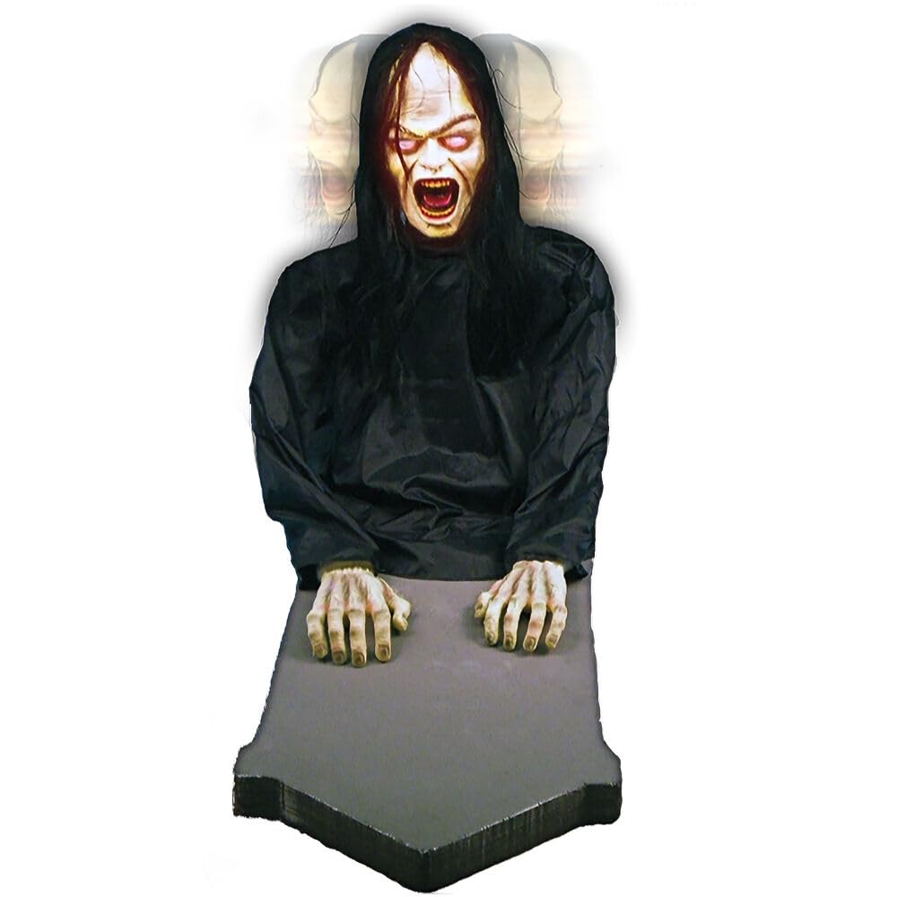 Haunted Hill Farm Resurrection Mary by Tekky, Battery Operated Timer and Sound Activated Jump-Scare Halloween Animatronic for Indoor or Covered Outdoor Creepy Halloween Decorations, Scary Fright Props