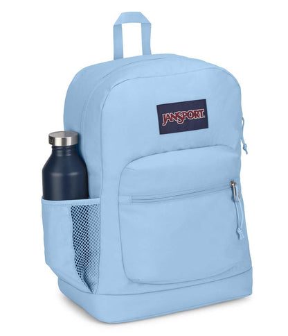 JanSport Cross Town Plus Backpack - Large Main Compartment, Side Water Bottle Pocket, 15-Inch Padded Laptop Sleeve - Blue Dusk