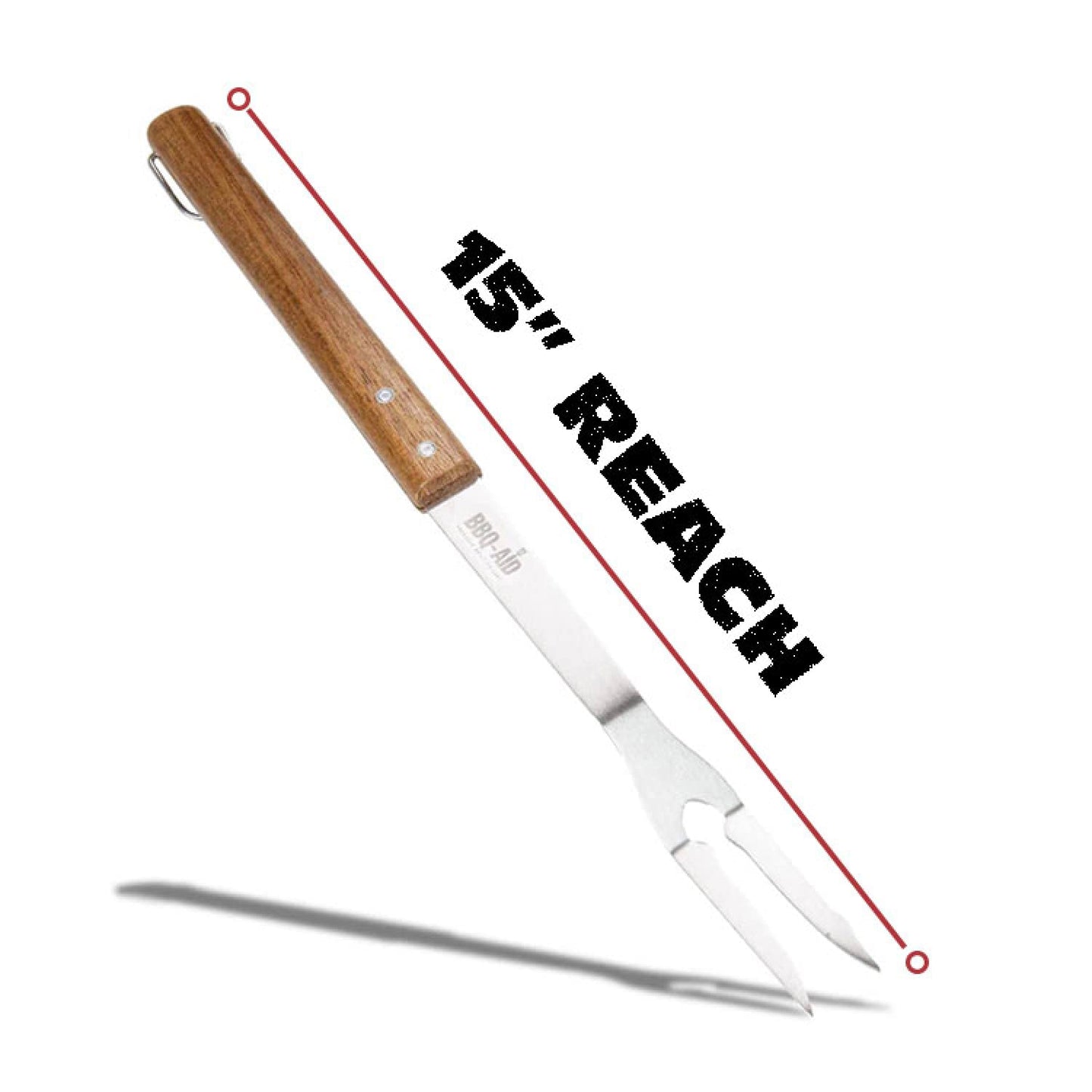 3 Piece BBQ Grilling Accessories Set - BBQ Tongs Spatula Fork Set - Heavy Duty Stainless Steel Barbecue Grill Tools with Solid Hard Wood Handles Great Gift Set