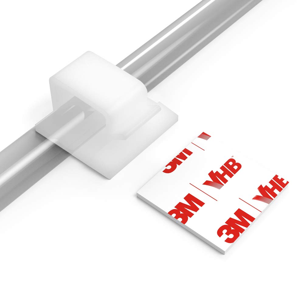 Cable Clips with Strong Self-Adhesive, XIAOXI R Shape Cable Management TV PC Wire Holder Sticky Tidy and Organizer Cord and Wires - 40 Pcs (White)