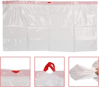 BILIEASY Cat Litter Box Liners large with Drawstrings 10 Pack Scratch Resistant Bags for Medium and Large Litter Box (M, WHITE)