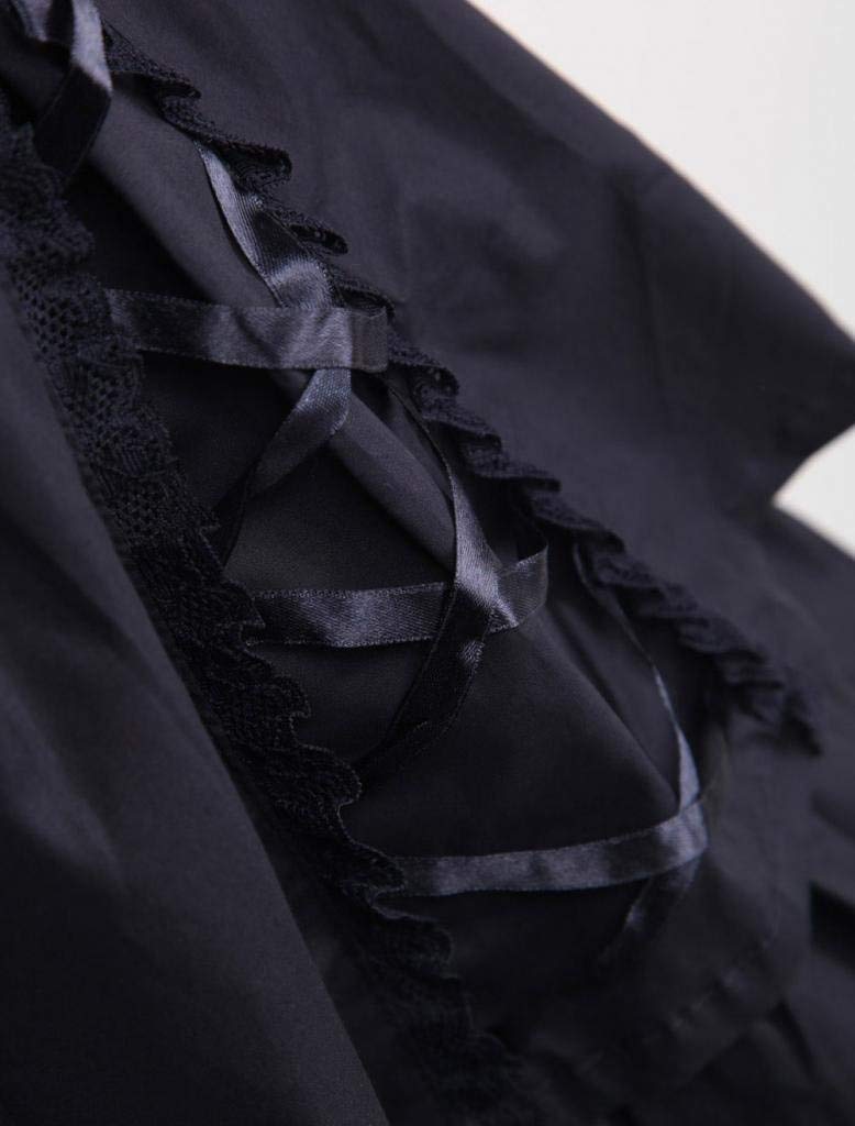 Ainclu Womens Classic Black Layered Lace-up Goth Lolita Dress M