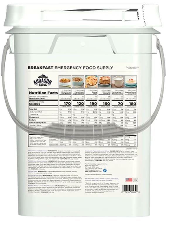 Augason Farms Breakfast Emergency Food Supply 4 Gallon Pail